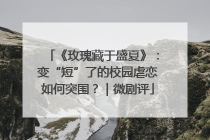《玫瑰藏于盛夏》：变“短”了的校园虐恋如何突围？｜微剧评