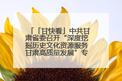 「甘快看」中共甘肃省委召开“深度挖掘历史文化资源服务甘肃高质量发展”专题协商座谈会 胡昌升主持并讲话