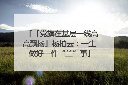「党旗在基层一线高高飘扬」杨柏云：一生做好一件“兰”事