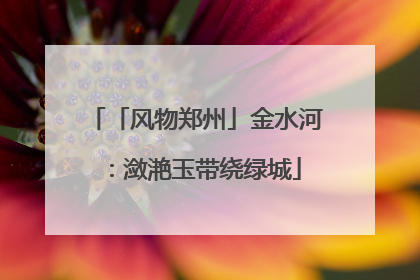 「风物郑州」金水河：潋滟玉带绕绿城