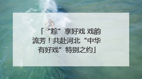 “粽”享好戏 戏韵流芳！共赴河北“中华有好戏”特别之约