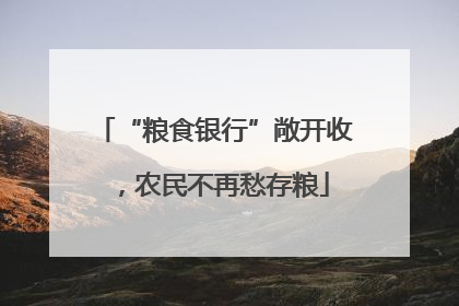 “粮食银行”敞开收，农民不再愁存粮