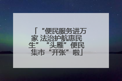 “便民服务进万家 法治护航惠民生”“头雁”便民集市“开张”啦