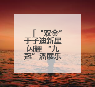 “双金”于子迪新星闪耀 “九冠”潘展乐如日中天