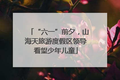 “六一”前夕，山海天旅游度假区领导看望少年儿童