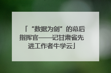 “数据为剑”的幕后指挥官——记甘肃省先进工作者牛学云