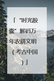 “时光胶囊”解码万年农耕文明（考古中国）