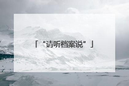 “请听档案说”