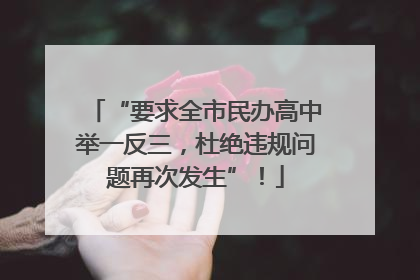 “要求全市民办高中举一反三，杜绝违规问题再次发生”！