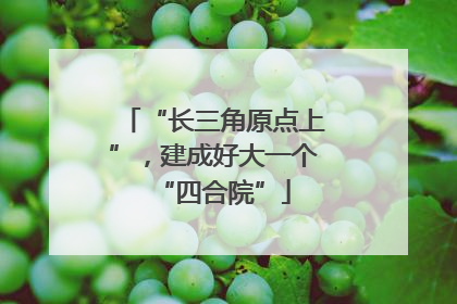 “长三角原点上”，建成好大一个“四合院”