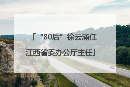 “80后”徐云涌任江西省委办公厅主任