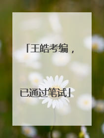 王皓考编，已通过笔试
