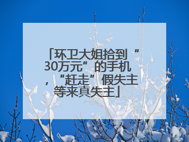 环卫大姐拾到“30万元”的手机，“赶走”假失主等来真失主