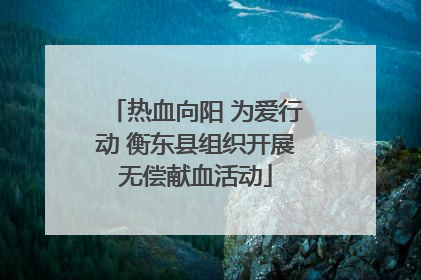 热血向阳 为爱行动 衡东县组织开展无偿献血活动
