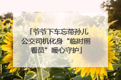 爷爷下车忘带孙儿 公交司机化身“临时照看员”暖心守护