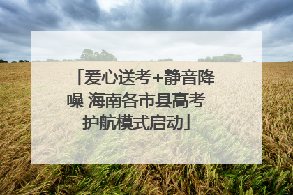爱心送考+静音降噪 海南各市县高考护航模式启动