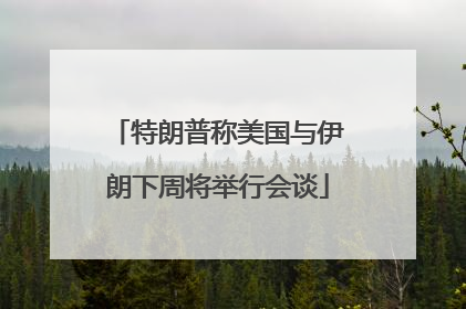 特朗普称美国与伊朗下周将举行会谈