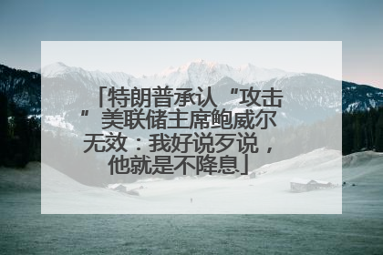 特朗普承认“攻击”美联储主席鲍威尔无效：我好说歹说，他就是不降息