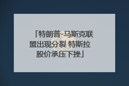 特朗普-马斯克联盟出现分裂 特斯拉股价承压下挫