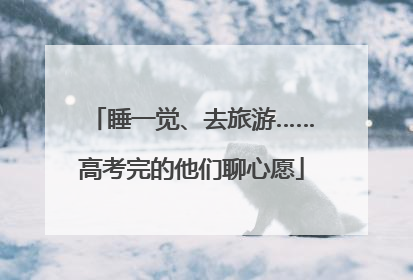 睡一觉、去旅游……高考完的他们聊心愿