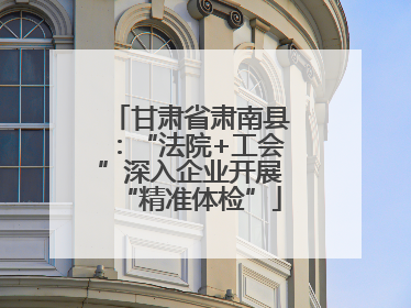 甘肃省肃南县：“法院+工会”深入企业开展“精准体检”
