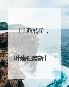 由政转企，叶建强履新