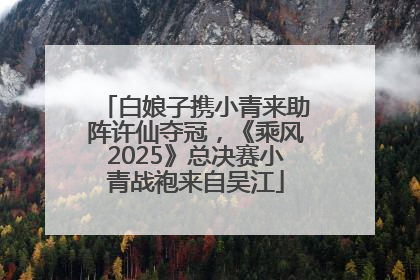 白娘子携小青来助阵许仙夺冠，《乘风2025》总决赛小青战袍来自吴江