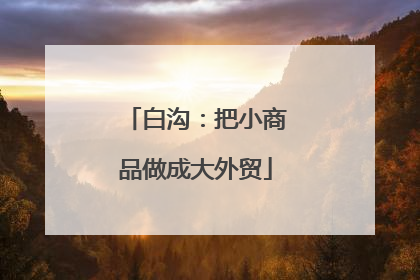 白沟：把小商品做成大外贸
