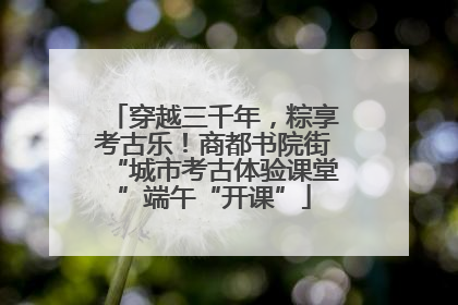 穿越三千年，粽享考古乐！商都书院街“城市考古体验课堂”端午“开课”