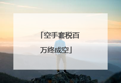 空手套税百万终成空
