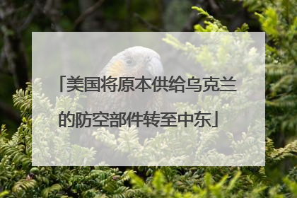 美国将原本供给乌克兰的防空部件转至中东