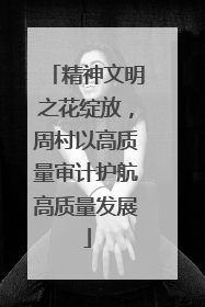 精神文明之花绽放，周村以高质量审计护航高质量发展