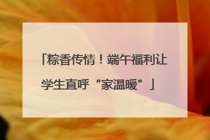 粽香传情！端午福利让学生直呼“家温暖”