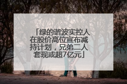 绿的谐波实控人在股价高位宣布减持计划，兄弟二人套现或超7亿元