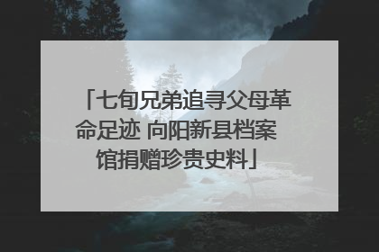 七旬兄弟追寻父母革命足迹 向阳新县档案馆捐赠珍贵史料