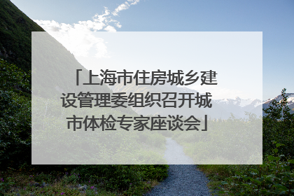 上海市住房城乡建设管理委组织召开城市体检专家座谈会