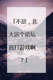 不是，北大这个论坛真打游戏啊？