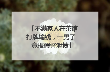 不满家人在茶馆打牌输钱，一男子竟报假警泄愤