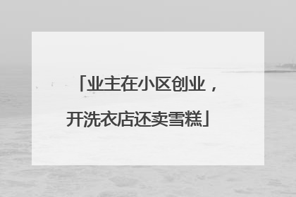 业主在小区创业，开洗衣店还卖雪糕