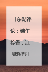 东湖评论：端午粽香，江城留客