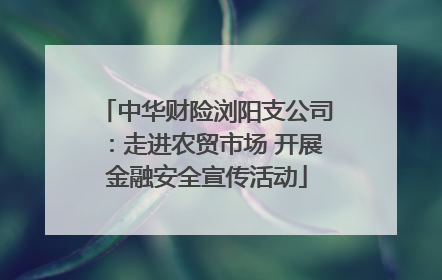中华财险浏阳支公司：走进农贸市场 开展金融安全宣传活动