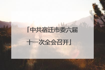 中共宿迁市委六届十一次全会召开