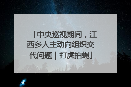 中央巡视期间，江西多人主动向组织交代问题｜打虎拍蝇