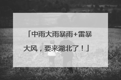 中雨大雨暴雨+雷暴大风，要来湖北了！