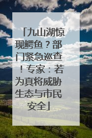 九山湖惊现鳄鱼？部门紧急巡查！专家：若为真将威胁生态与市民安全