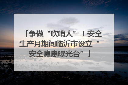 争做“吹哨人”！安全生产月期间临沂市设立“安全隐患曝光台”