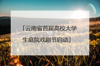 云南省首届高校大学生庭院戏剧节启动