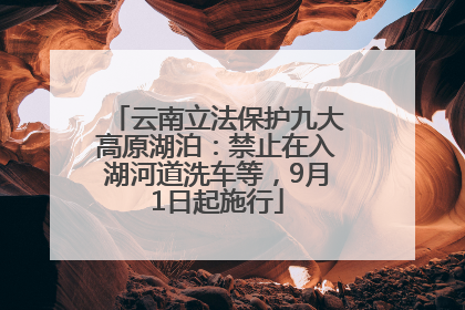 云南立法保护九大高原湖泊：禁止在入湖河道洗车等，9月1日起施行