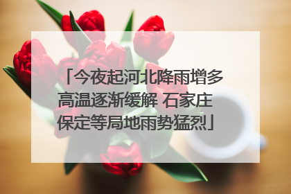 今夜起河北降雨增多高温逐渐缓解 石家庄保定等局地雨势猛烈