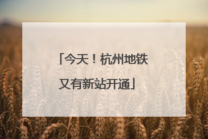 今天！杭州地铁又有新站开通